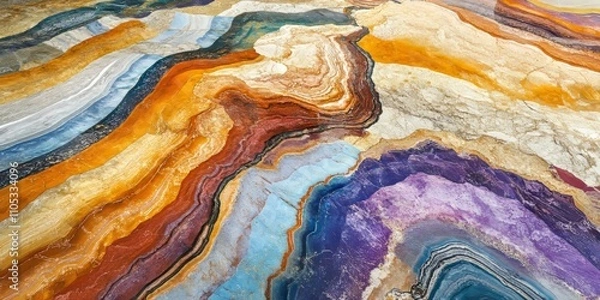 Fototapeta Vibrant patterns inspired by nature adorn stunning stone floors, creating a beautiful fusion of artistry and the natural world through colorful designs on the surfaces.