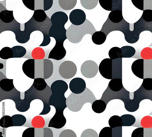 Fototapeta Geometric abstract background for poster, book cover, brochure, flyer or magazine cover. geometrical background with overlapping shapes in various colors.generative ai