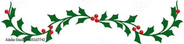 Obraz Christmas Holly border icon