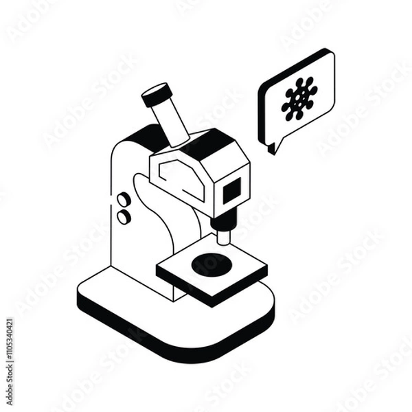 Obraz Microscope icon representing scientific and medical research