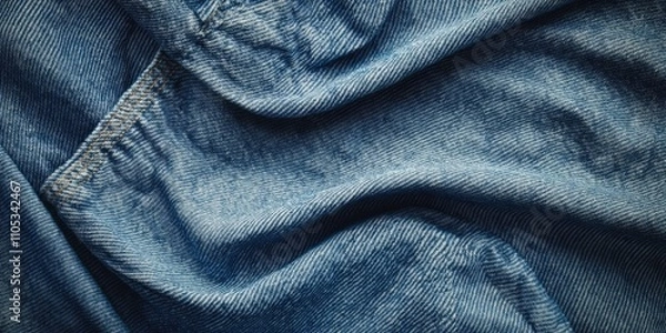 Fototapeta Denim blue jeans texture showcases the unique patterns and details of denim jeans, highlighting the fabric s quality and appeal. Explore the captivating denim jeans texture in this image.