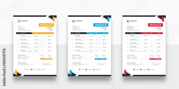 Fototapeta Minimal Invoice Layout
