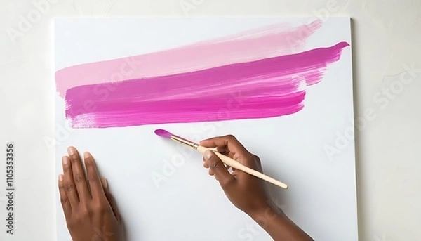 Fototapeta Fine hand painting art: Creative strokes on canvas