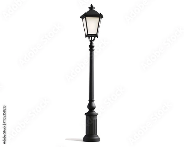 Obraz a black lamp post with a white light