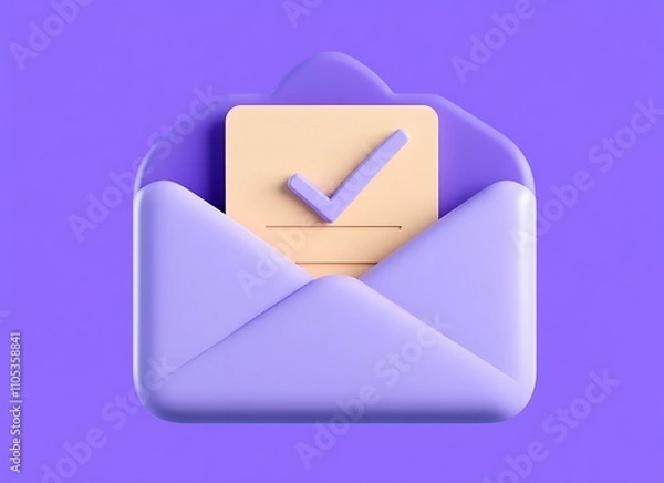 Obraz Creative Cartoon Style Mail Icon Featuring Letter Inside