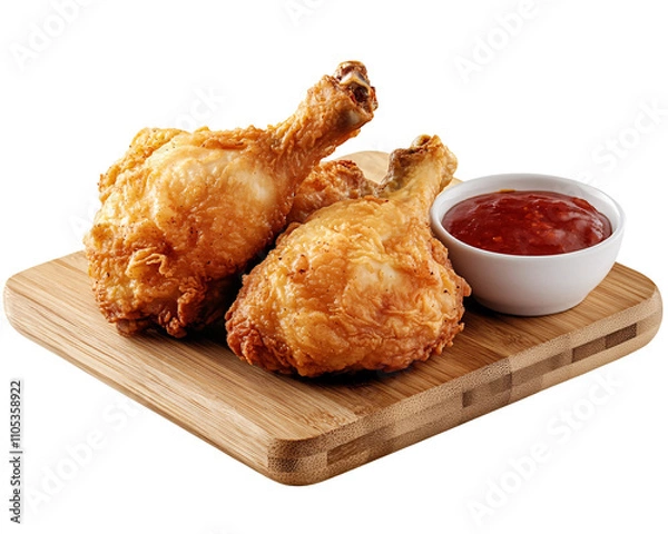 Obraz a plate of fried chicken and sauce