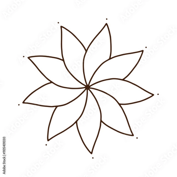 Fototapeta Simple Mandala Flower Designs in Mehndi Style, Ornamental Floral Vectors for Coloring Pages, Luxury Mandala Patterns. Abstract Oriental Henna Tattoo Style Vectors for Design Projects.