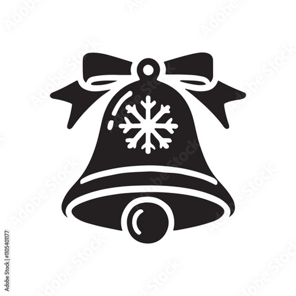 Fototapeta christmas bells with red ribbon