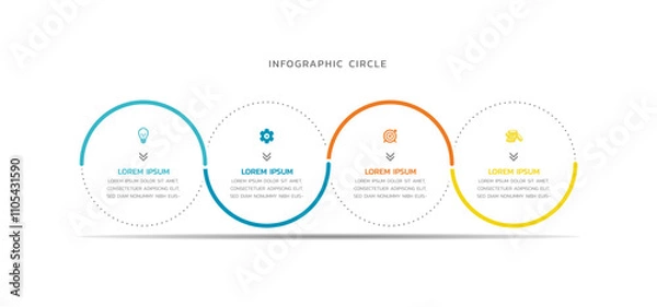 Fototapeta Business infographic template colorful design