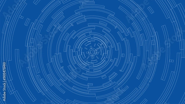 Fototapeta 3D circular pattern. Style wireframe model