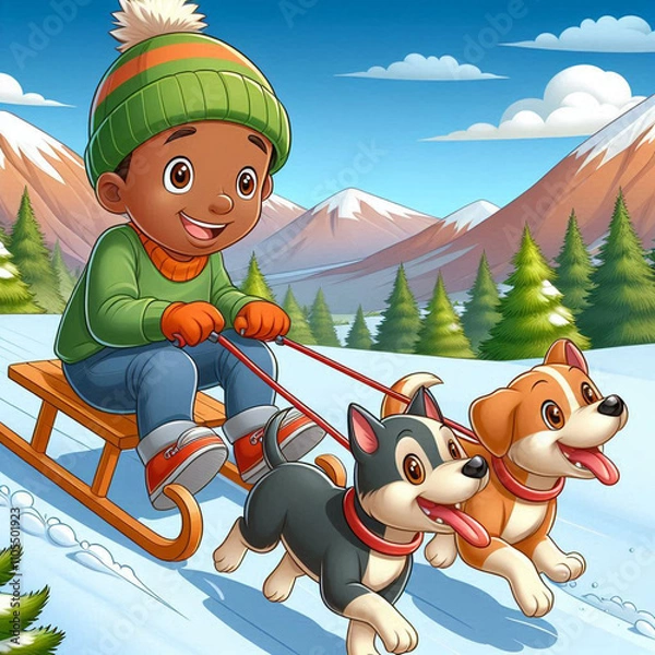 Fototapeta child in the snow