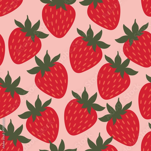 Obraz Seamless Strawberry pattern in vector