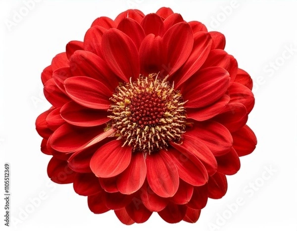 Obraz isolated top view on red flower