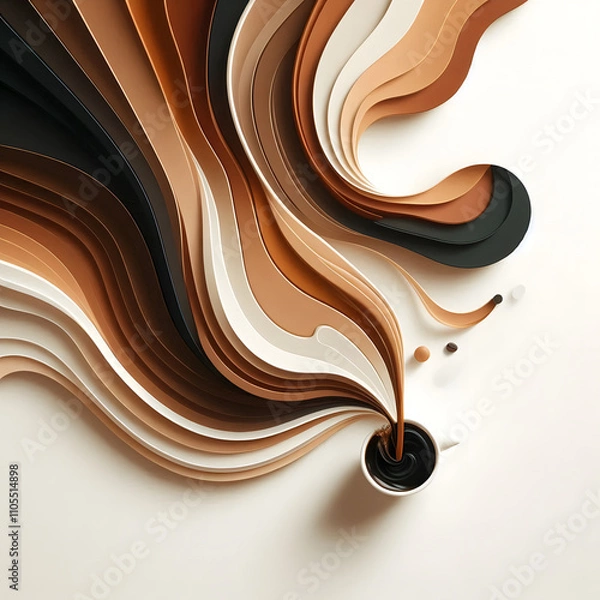 Fototapeta beverage pour with gold dynamic curve pattern in professional modern design setting