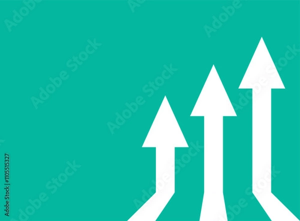 Obraz Business arrow target direction concept for growth success, financial chart growth vector, uptrend line graph