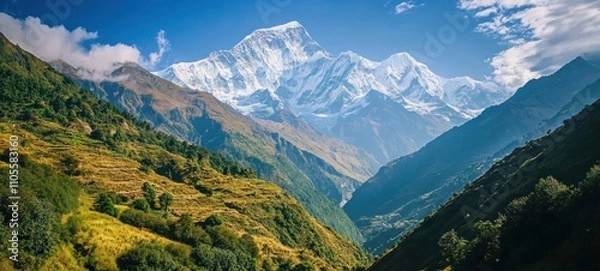 Fototapeta Majestic Himalayan Panorama: A Breathtaking View of Annapurna