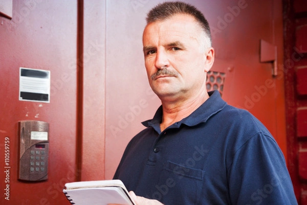 Fototapeta men and intercom