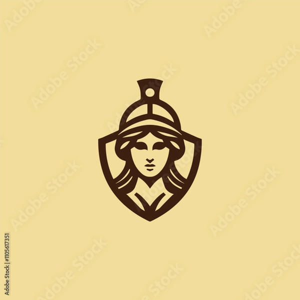 Fototapeta Athena shield logo