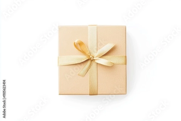 Fototapeta Top view of square cardboard box isolated on a white background