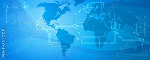 Obraz Globale Kommunikation-blau