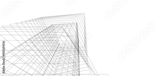 Fototapeta abstract architecture vector 3d illustration
