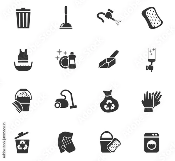 Obraz cleaning icon set