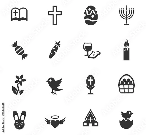 Fototapeta easter icon set