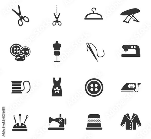 Obraz tailoring icon set