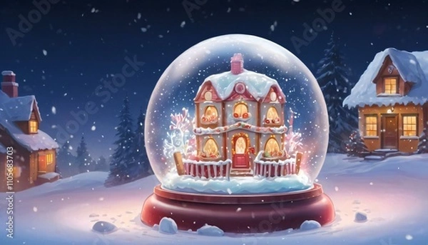 Obraz christmas lantern in snow