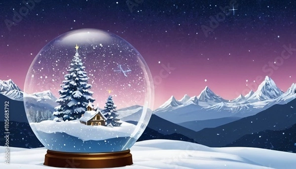 Obraz christmas tree and snow