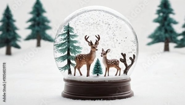 Obraz deer in winter forest