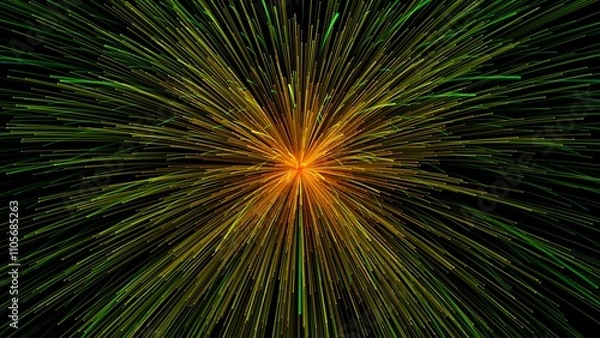 Fototapeta Fireworks exploding in the night sky, creating a colorful display of light and smoke.