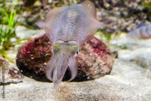 Obraz 虹色に輝くイカ