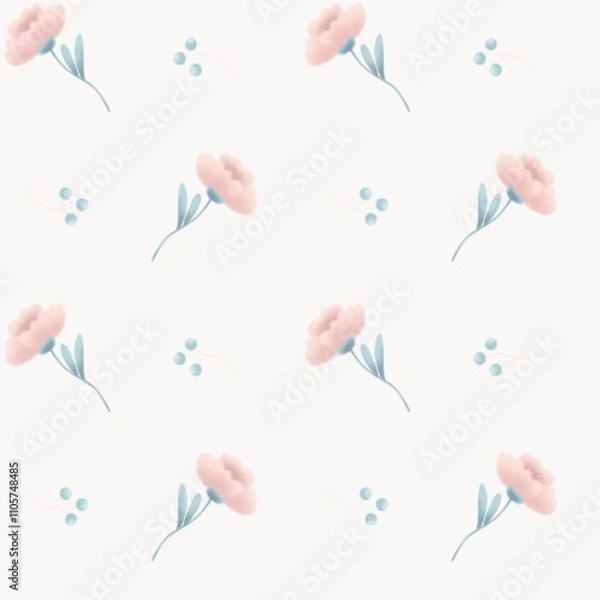 Obraz pattern with watercolor flowers