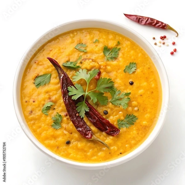 Obraz Delicious Dal Tadka Isolated on White Background