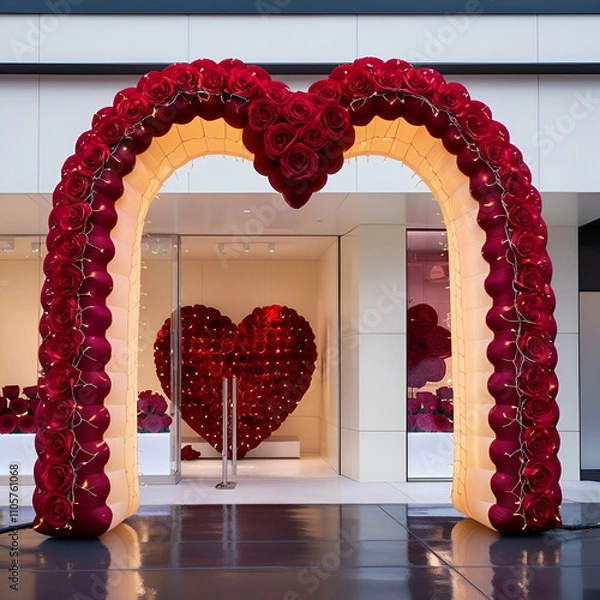 Fototapeta Title: Phoenix - A Majestic Inflatable Heart Archway Adorned with 3

