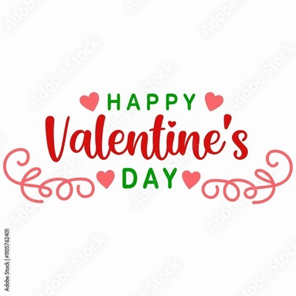 Fototapeta "Happy Valentines Day" typography design