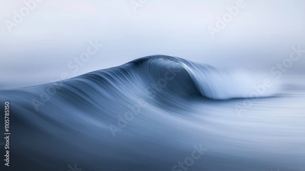 Obraz A captivating, smooth wave captured in gentle motion, showcasing the beauty and tranquility of the ocean. Perfect for evoking calm and natural elegance in any project.