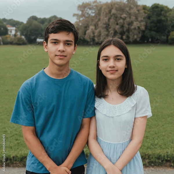 Fototapeta a young couple