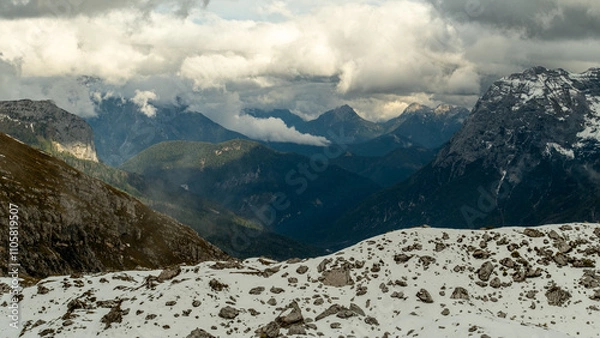 Fototapeta Golden Pathways of the Dolomites in Fall