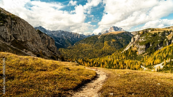 Fototapeta Nature’s Canvas: Autumn in the Dolomites