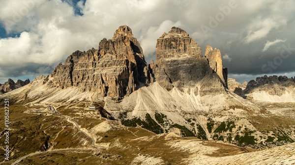 Fototapeta The Scenic Beauty of the Dolomites Awash in Autumn Colors