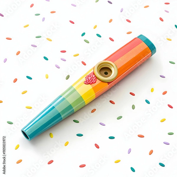 Fototapeta A vibrant kazoo with a colorful finish, offering fun, playful tunes,