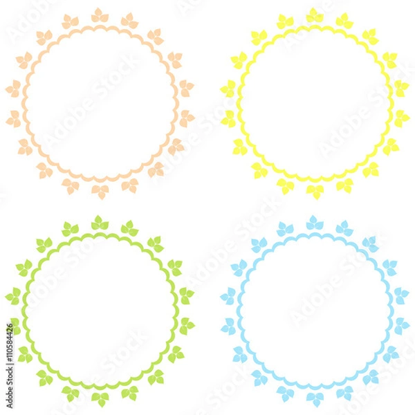 Fototapeta Set of 4 round frames