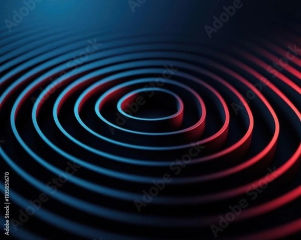 Obraz Visual sound rhythm, hypnotic patterns, 3D illustration