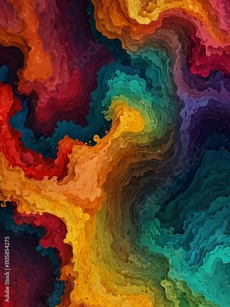 Fototapeta Creative abstract texture with colorful layers.