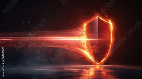 Fototapeta Dramatic and intense energy burst of fiery plasma luminous radiance and powerful explosive forces in dynamic motion