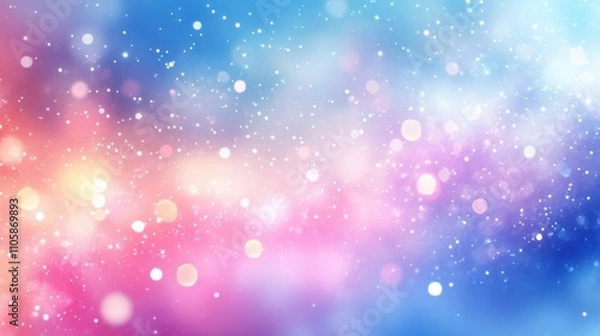 Fototapeta A vibrant abstract background with a blend of blue, pink, and white hues, featuring soft bokeh effects and a dreamy atmosphere.