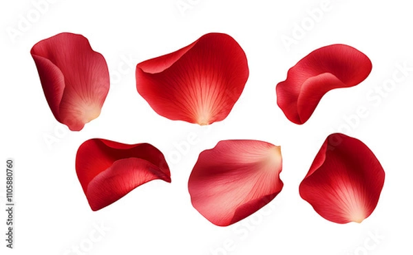 Fototapeta A falling or flying red rose flower petals isolated on a transparent background [PNG].



