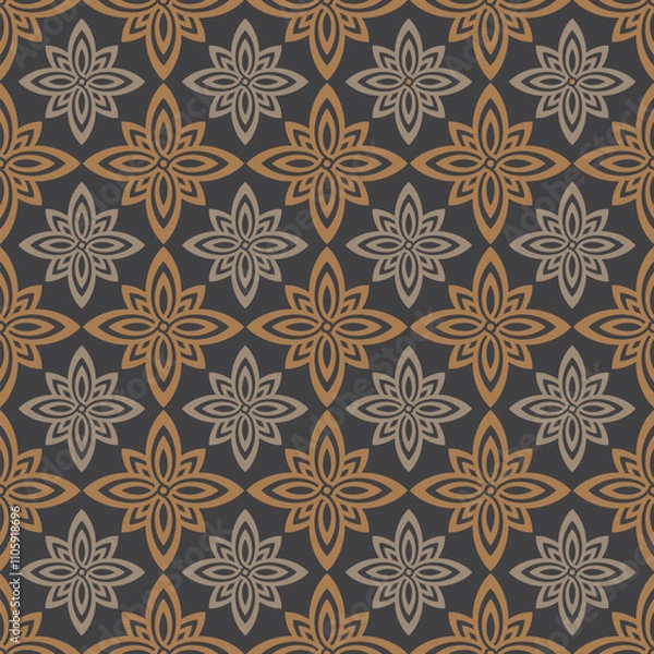 Obraz Seamless abstract geometric flower pattern for background